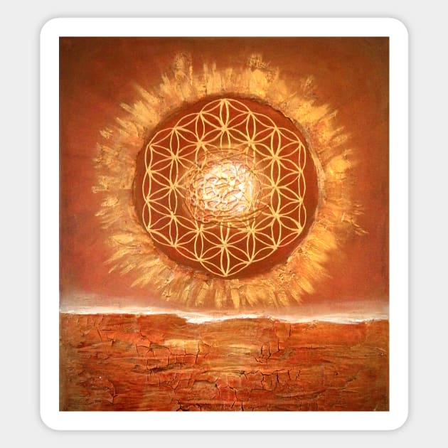 Sacred geometry - sun flower of life Sticker by monchie